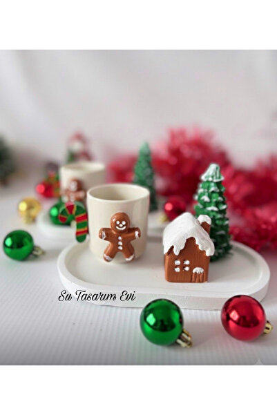 sutasarimevi Su Design House Winter Themed Cookie Man Coffee Cup Christmas Gi...
