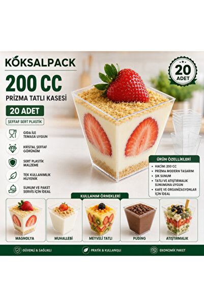 Köksal Pack Köksalpack 200 Cc Prizma Dessert Bowl 20 Pieces |   Transparent H...