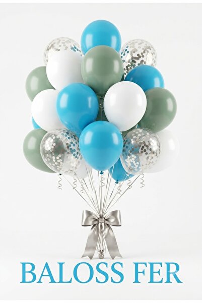 baloss fer Sea Breeze Ocean Themed Set of 20 Blue and White Eucalyptus Silver...