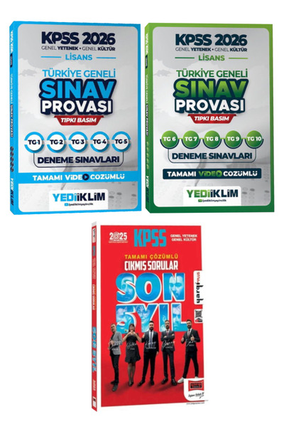 Yediiklim Yayınları 2026 KPSS Lisans Türkiye Geneli Sınav Provası Tıpkı Basım...