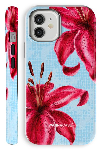 WANNACASE (Magsafe) iPhone 12 Summer Lily Double Layer Essential Tough Phone ...