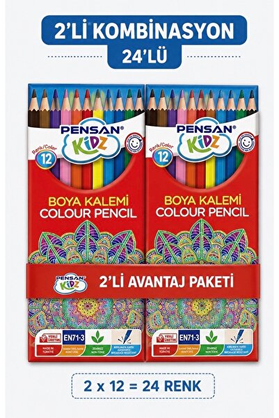 Çılgın Zeka Pensan Kuru Boya Kalemi 24’lü Mandala Boyama Kalemi