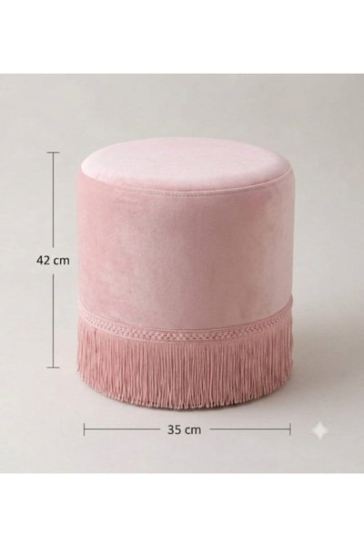 starella home Babyface Puf Silindir puf dekoratif puf oturma pufu makyaj pufu...