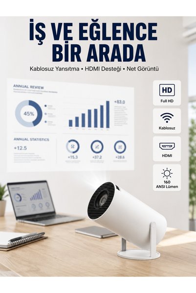 Lisinya HDMI ve USB Girişli Uzun Ömürlü Ampullü Projeksiyon -