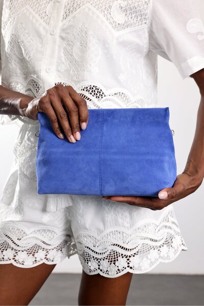 5in1Canpolat Saks Nice Süet Askılı Clutch Çanta 7990