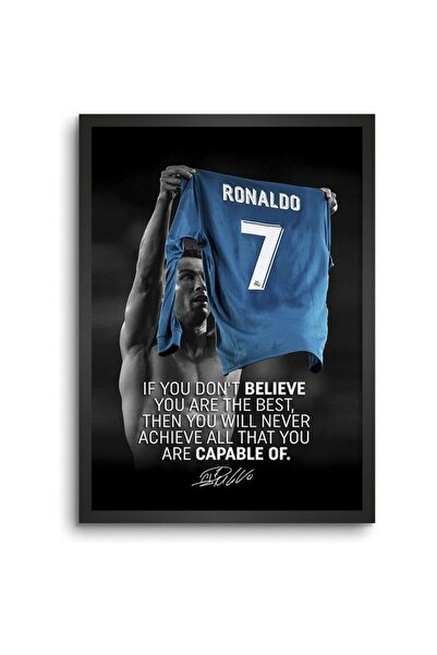 Generic Ronaldo Best Quotes Wall Decoration Art Framed Poster, 8 Inch X 12 In...
