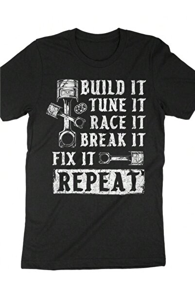 9TAY قميص سباق Build Tune Break It Repeat Racing Dirt Track Racing، هدية لسائ...