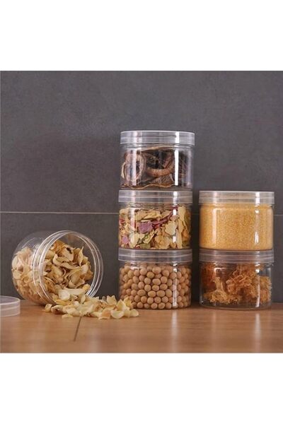Generic 9 Pack 10 oz Airtight Plastic Food Storage Jars with Lids for Jam, Bo...