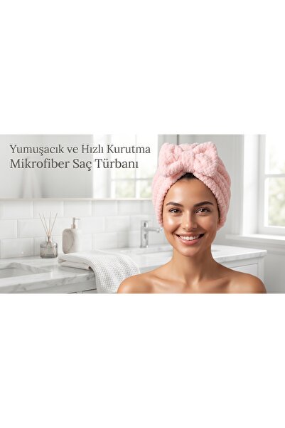 jantistore Prenses Peluş Mikrofiber Saç Kurulama Havlusu, Pratik Saç Bonesi -...