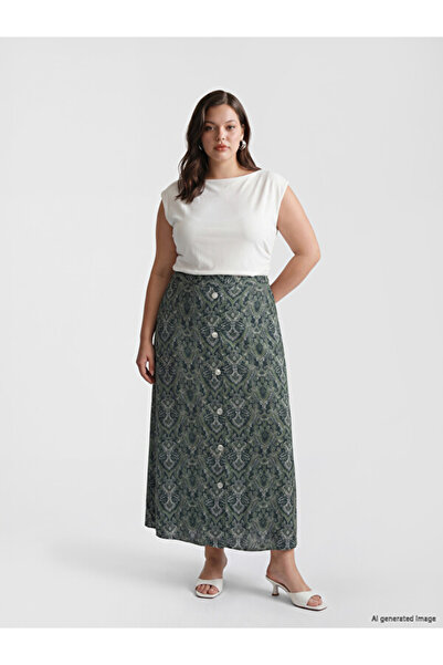 LC Waikiki Rmz Gi̇yi̇m Farkiyla Embroidered Skirt with Waist Cord
