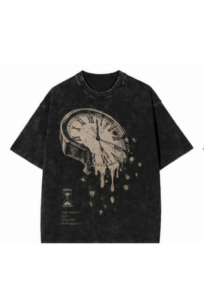 bellanova Vintage Washed Smoked Printed Oversize T-Shirt
