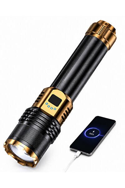 Primo Plus DW-654 Rechargeable LED Flashlight – 5000mAh Aluminum Alloy High-P...