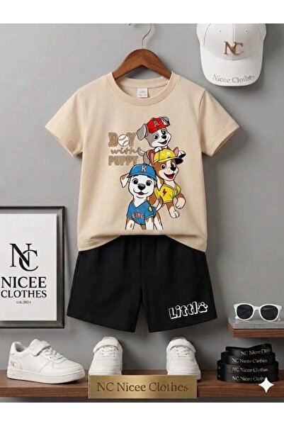Leto Lykia Summer Children's T-Shirt Shorts Unisex (Triple Dog Printed)