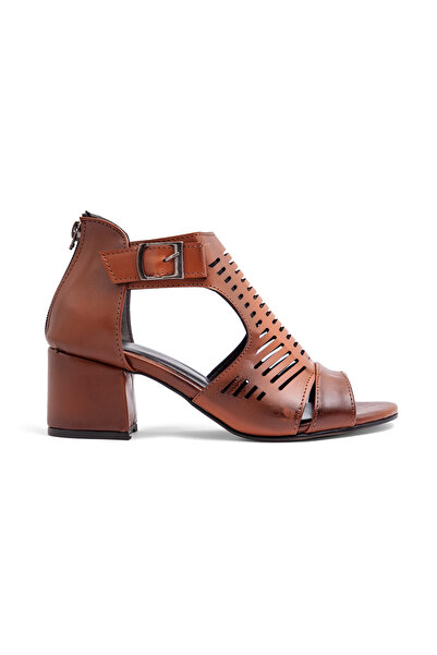 Mamito Ayakkabı Cnf 111 High Heeled Sandals with Back Zipper and Buckle Detail