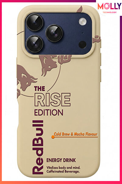 Molly iPhone 17 PRO MAX İçin Bej The Rise Edition Desenli İçi Kadife Silikon ...