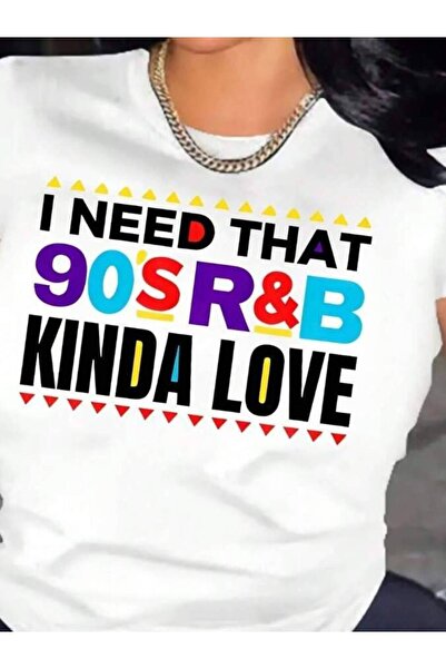 LİNA06 PAYEAH 1 Pcs 100% Cotton 90s Retro R&B Romance Graphic T-Shirt - Light...