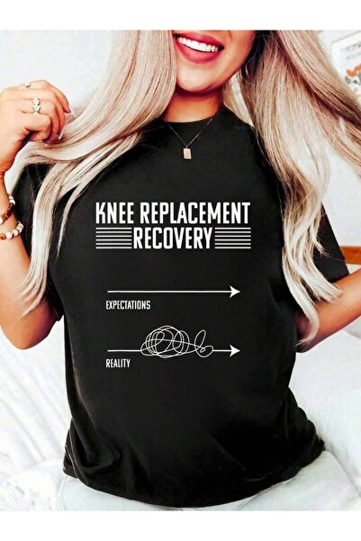 LİNA06 100% Cotton Knee Replacement Surgery Funny Joint Recovery Gag T-Shirt ...