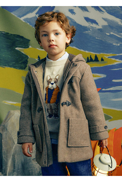 MAYORAL Zippered Hooded Boy's Cashmere Coat 4472