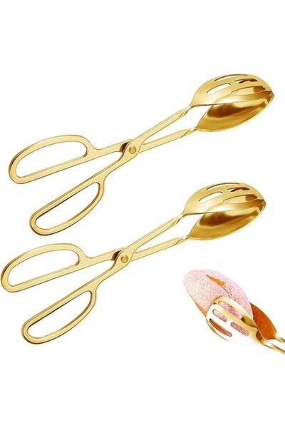STARSTAR 2-Pack Stainless Steel Kitchen Tongs - BBQ Tongs - Meat Tongs - Food...