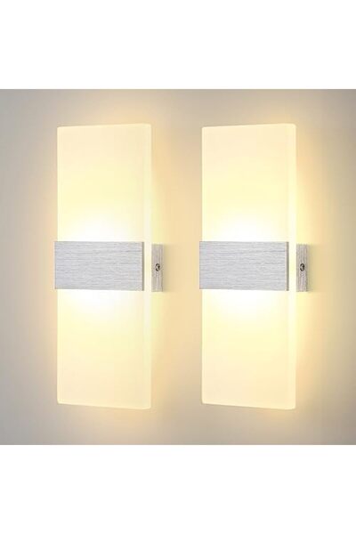 STARSTAR 2-Pc Set 6W Acrylic LED Wall Lights, Top and Bottom Lighting, for In...