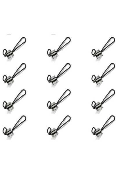 Morvena Picks Set de cârlige din metal negru din 12 piese, suport pentru hain...