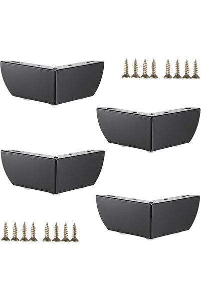 STARSTAR 4-Piece Metal Furniture Legs Set 2-Inch Black Sofa Legs Dressing Tab...