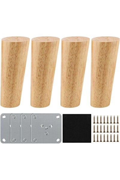 STARSTAR Replacement wooden furniture legs, 12cm, set of 4, includes mounting...