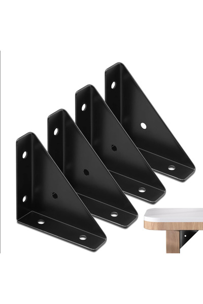 STARSTAR Four-piece corner brace set, black corner braces, metal corner brace...