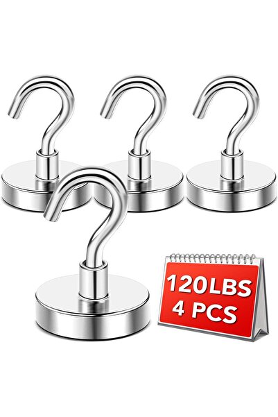 STARSTAR 4-Pack Silver 120 lbs Model 2026 Cruise Ship Cabin Magnetic Hooks Fr...
