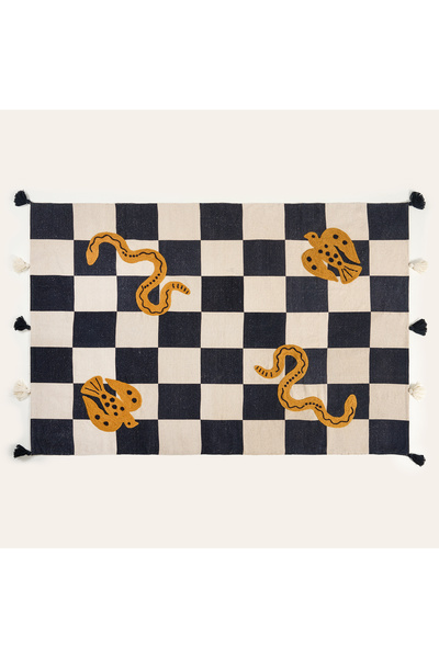 Zsa Zsa Zsu Rajna Krem-siyah Pamuk Kilim 80x150 Cm