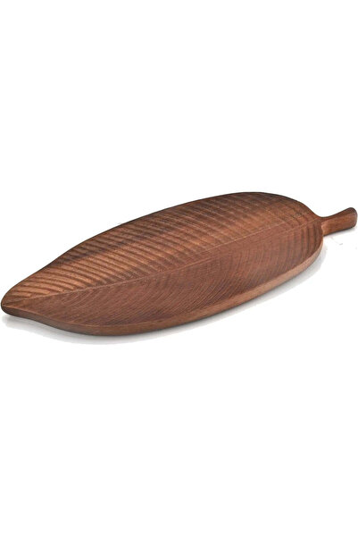 Guowall Decorative serving tray made of acacia wood 38 x 15 x 1.5 cm, leaf model