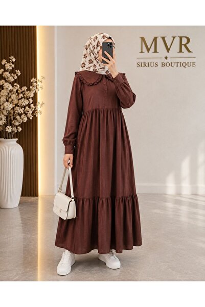 MVR Sirius Boutique Viyana Elbise Kahverengi
