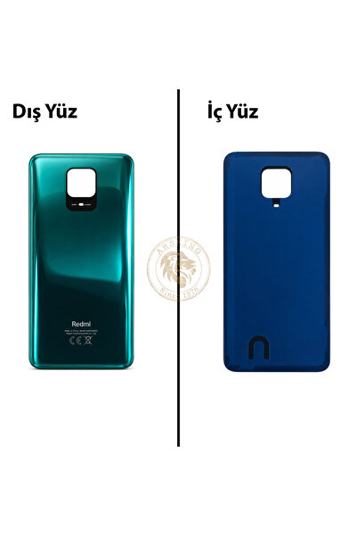 ARSKİNG Redmi Note 9 Pro Yeşil Arka Pil Kapağı Batarya Kapağı Lazer Kesim Bac...