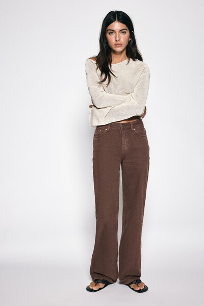 Pull & Bear Yüksek bel wide straight leg jean