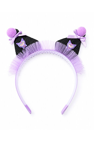 Nat's Accessories Kız Çocuk Kedi Kulaklı Taç Siyah – Tüllü Fiyonklu Figürlü P...