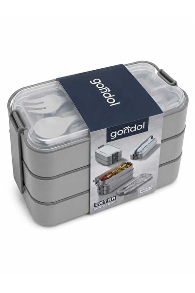 HARWELL Kaşık Çatallı Beslenme Kutusu/Okul 3 Katlı Beslenme Kutusu/Lunch Box