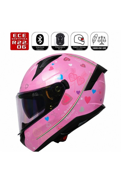 MOTOANL Motosiklet Kask Women Güneş Vizörlü Kadın Motorcu Kask Stora
