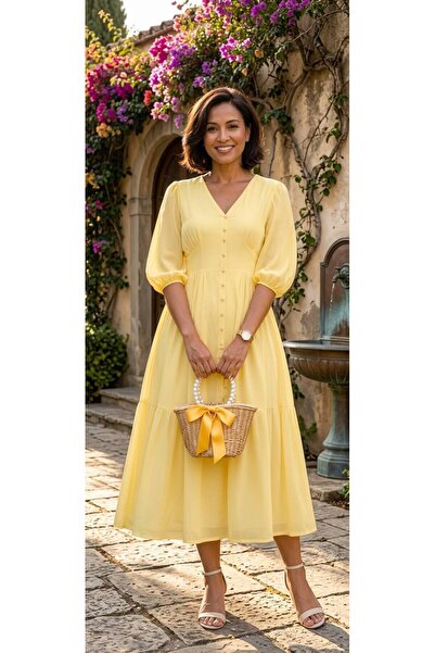 Generic BREEZY YELLOW FROCK