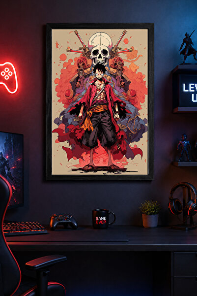 Charmbi Luffy Prite King Tablou modern de perete cu ramă neagră Poster person...