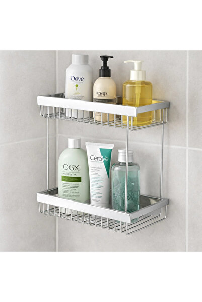 ÇELİK BANYO KU10-034 - LAMA SERİSİ ŞAMPUANLIK İKİLİ KROM 12X25
