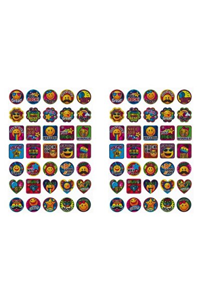OEM Autocolante de recompensă cu model Emoji - 70 buc.