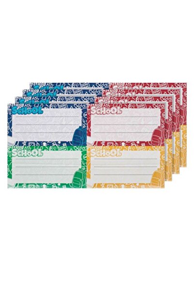 Jumbo Etichete autocolante colorate pentru școală 7 x 4 cm - 40 bucăți