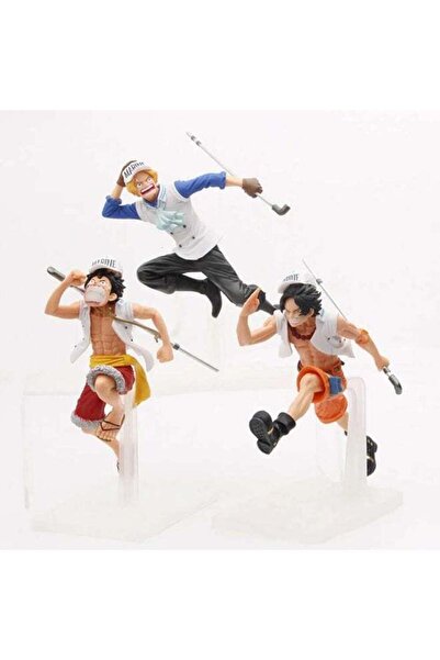 FİGARTS One Piece Anime Figure Set (Luffy, Ace, Sabo) with Transparent Displa...