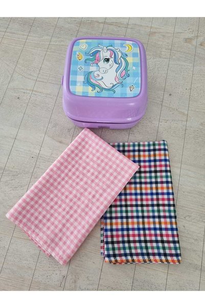 kumsal design Nutrition Cover Piti Checkered Set of 2 (Multicolor-Pink)