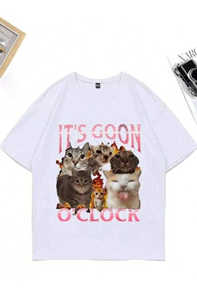 k222 Funny T-Shirt With Cat Graphics "IT's GOON O'CLOCK" For Men And Women, C...