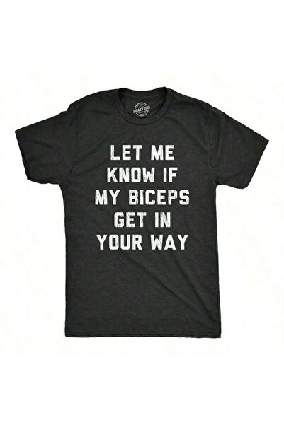 k222 تي شيرت رجالي بطبعة "Let Me Know If My Biceps Get In Your Way" للتمرين و...