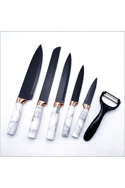 Klyte 6-Piece Kitchen Knife Set with Peeler, Ultra-Sharp Chef Knives for Meat...