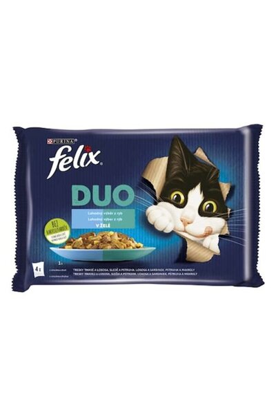 Felix Φανταστικό Ντουό Τροφή για Γάτες, Μπακαλιάρος και Σολομός, Σολομός και ...