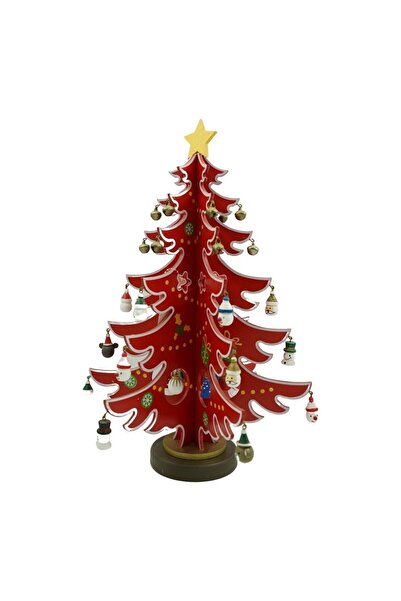 Rao Decoratiune Craciun, Brad, Rosu/alb, 15 Cavitati cu Ornamente, 25.5 Cm X ...