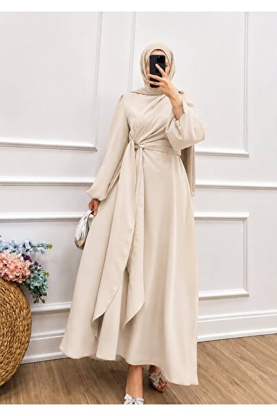 THEK BUTİK Side Tie Crepe Maxi Dress